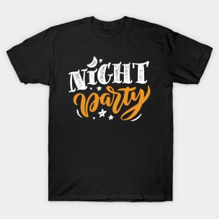 Night Party in Orange and White T-Shirt